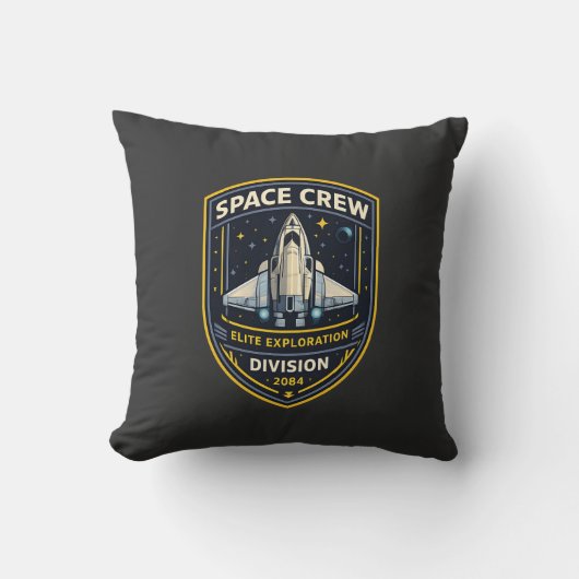 Space Crew Exploration Division Throw Pillow クッション (正面)