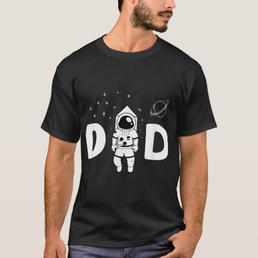 Space Dad Astronaut Design Tシャツ (正面)
