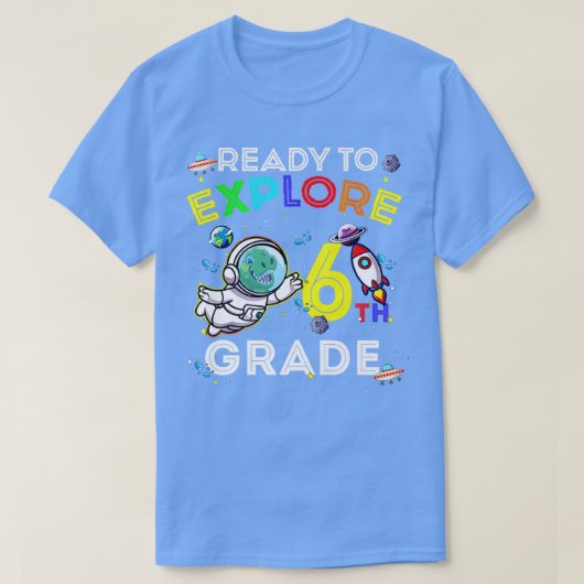 Space Dino Dinosaur Astronaut Ready To Eplore 6th  Tシャツ (デザイン正面)