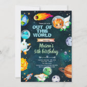 Space Dinosaur theme invitation 招待状 (正面)