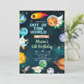 Space Dinosaur theme invitation 招待状 (スタンド正面)