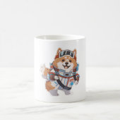 Space Dog in astro costume コーヒーマグカップ (中央)