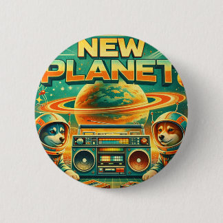 SPACE DOGS RADIO -  NEW PLANET LOGO26 缶バッジ