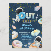 Space donuts Boy Birthday Invitation 招待状 (正面/裏面)