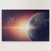 Space Earth & Astronaut Puzzle ジグソーパズル (横)