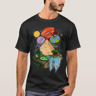Space Egyptian Pyramids Tシャツ
