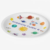 Space Explorer Astronaut Birthday Paper Plates  ペーパープレート (アングル)