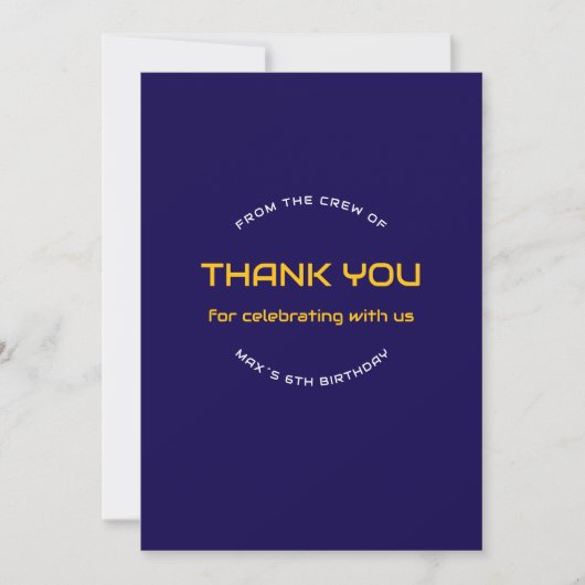  Space Explorer Astronaut Birthday Thank You Card  サンキューカード (正面)