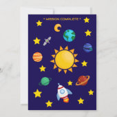  Space Explorer Astronaut Birthday Thank You Card  サンキューカード (裏面)
