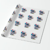 Space Explorer Astronaut Birthday Wrapping Paper  ラッピングペーパー (アンロールド)