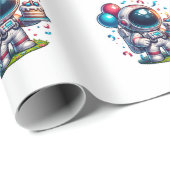 Space Explorer Astronaut Birthday Wrapping Paper  ラッピングペーパー (ロールコーナー)