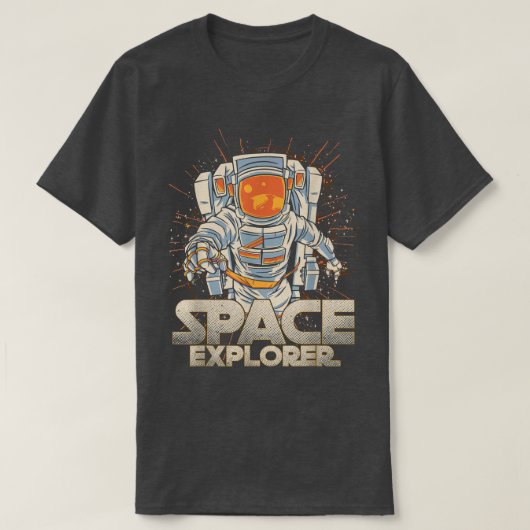Space Explorer Astronaut Universe Galaxy Planets M Tシャツ (デザイン正面)