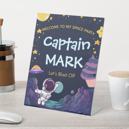 Space Explorer Birthday Welcome Sign 台座サイン (インサイチュ)