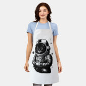 Space Explorer Cat with Helmet - Apron エプロン (着用した状態)