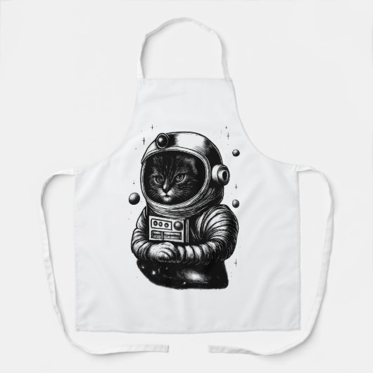 Space Explorer Cat with Helmet - Apron エプロン (正面)