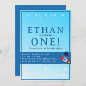 Space First Birthday Invitation – Astronaut Party 招待状 (正面/裏面)