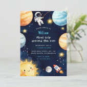 Space First Trip Around The Sun 1st Birthday 招待状 (スタンド正面)