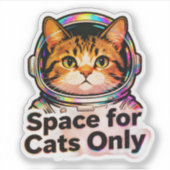 Space for Cats Only – Astronaut Cat Mom Holographi シール (正面)