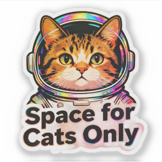 Space for Cats Only – Astronaut Cat Mom Holographi シール (正面)