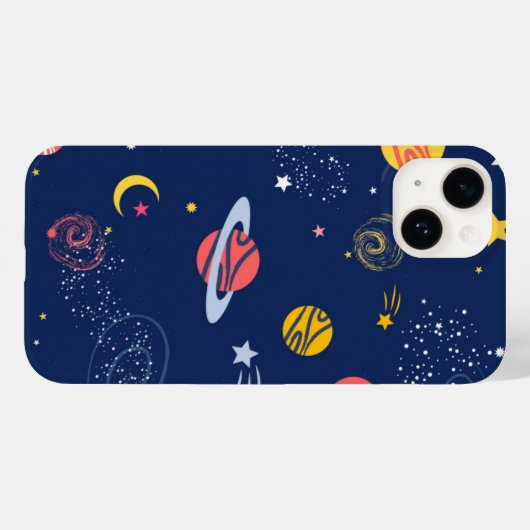 Space Galaxy Background Cosmic Navy iPhone Case Case-Mate iPhoneケース (裏面 (横))