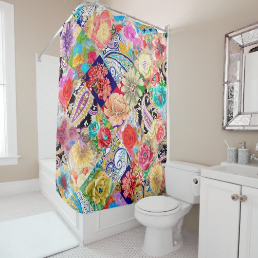 Space Galaxy constellation seamless pattern シャワーカーテン (インサイチュ)