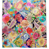 Space Galaxy constellation seamless pattern シャワーカーテン (正面)