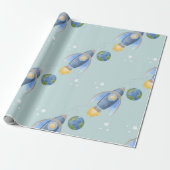 Space Galaxy Planets, Stars & Rocket Orbits astro ラッピングペーパー (アンロールド)