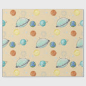 Space Galaxy Planets, Stars & Rocket Orbits astro ラッピングペーパー (フラット)
