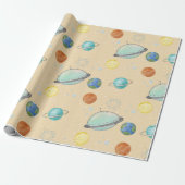 Space Galaxy Planets, Stars & Rocket Orbits astro ラッピングペーパー (アンロールド)