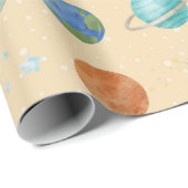 Space Galaxy Planets, Stars & Rocket Orbits astro ラッピングペーパー (ロールコーナー)