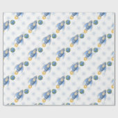 Space Galaxy Planets, Stars & Rocket  Orbits astro ラッピングペーパー (フラット)