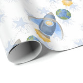 Space Galaxy Planets, Stars & Rocket  Orbits astro ラッピングペーパー (ロールコーナー)