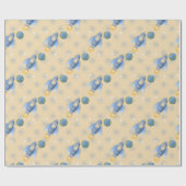 Space Galaxy Planets, Stars & Rocket Orbits astro ラッピングペーパー (フラット)