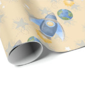 Space Galaxy Planets, Stars & Rocket Orbits astro ラッピングペーパー (ロールコーナー)