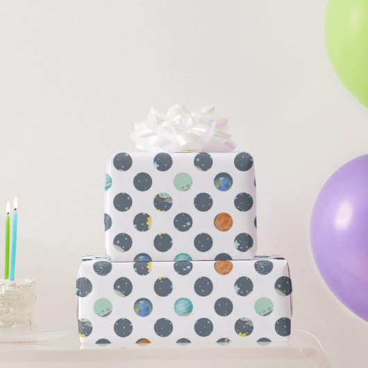 Space Galaxy Planets, Stars & Rocket  Orbits astro ラッピングペーパー (パーティーギフト)