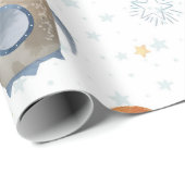 Space Galaxy Planets, Stars & Rocket Orbits astro ラッピングペーパー (ロールコーナー)