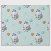 Space Galaxy Planets, Stars & Rocket Orbits astro ラッピングペーパー (フラット)