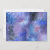 Space Galaxy Watercolor First Birthday Photo 招待状 (裏面)