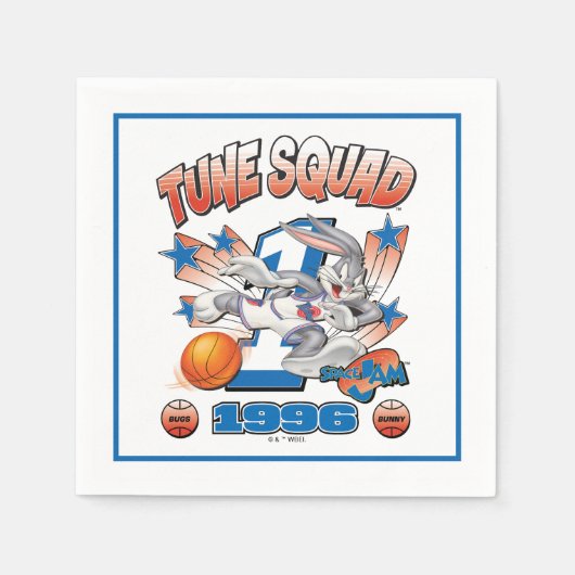 SPACE JAM™ バッグス・バニー™ #1 バスケットボール グラフィック スタンダードカクテルナプキン (正面)