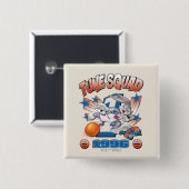 SPACE JAM™ バッグス・バニー™ #1 バスケットボール グラフィック 缶バッジ (正面&裏面)