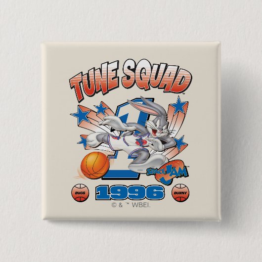 SPACE JAM™ バッグス・バニー™ #1 バスケットボール グラフィック 缶バッジ (正面)