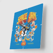 SPACE JAM™ TUNE SQUAD™ 1996 グラフィック スクエア壁時計 (傾斜)
