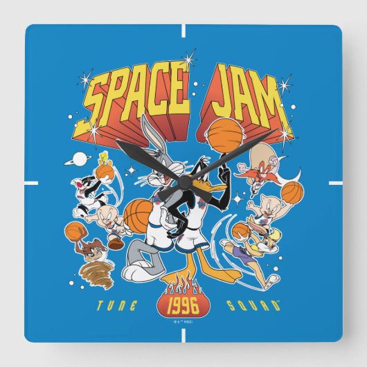 SPACE JAM™ TUNE SQUAD™ 1996 Graphic スクエア壁時計 (正面)