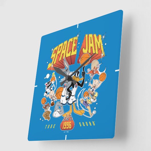 SPACE JAM™ TUNE SQUAD™ 1996 Graphic スクエア壁時計 (傾斜)