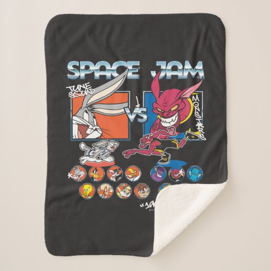 SPACE JAM™ TUNE SQUAD™ VS モンスターズ ロスターデザイン シェルパブランケット (正面)
