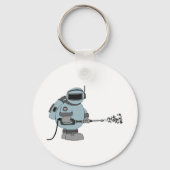 Space Janitor Spraying Stars Sci-Fi Astronaut キーホルダー (正面)