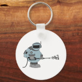 Space Janitor Spraying Stars Sci-Fi Astronaut キーホルダー (正面)