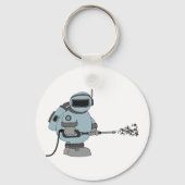 Space Janitor Spraying Stars Sci-Fi Astronaut キーホルダー (裏面)