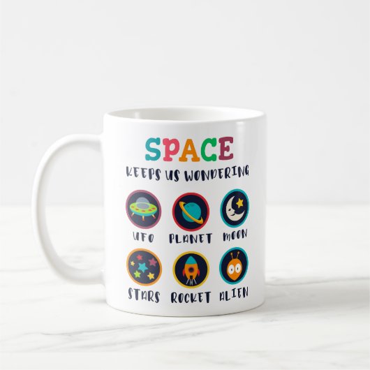 Space keeps us wondering コーヒーマグカップ (左)