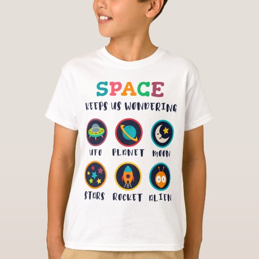 Space keeps us wondering tシャツ (正面)